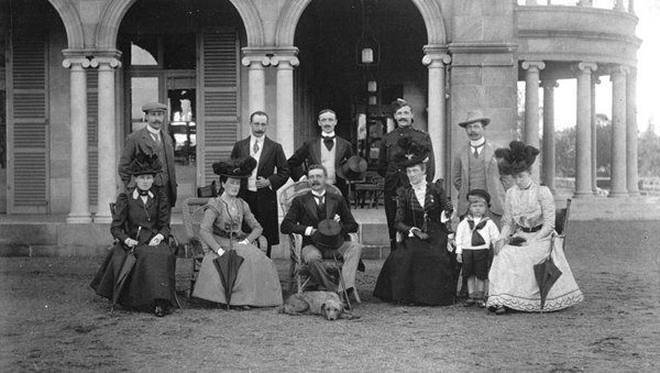 Lady and Lord Lamington are seated, second and third from the left